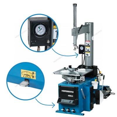 4639,5ID NORDBERG Станок шиномонтажный 380V п/автомат, 2х скоростн, подкачка педалью, зажимы 13-26, усил отжим, синий - вид 1 миниатюра